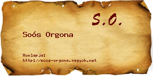 Soós Orgona névjegykártya